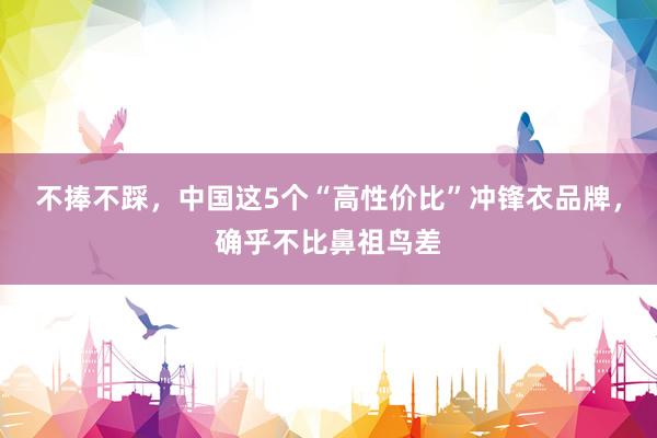 不捧不踩，中国这5个“高性价比”冲锋衣品牌，确乎不比鼻祖鸟差