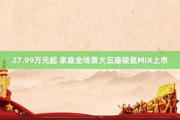 27.99万元起 家庭全场景大五座极氪MIX上市