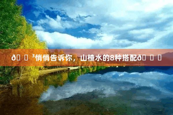🍳悄悄告诉你,山楂水的8种搭配🌟