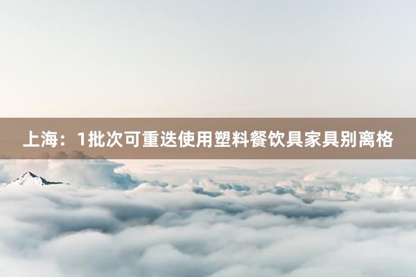 上海：1批次可重迭使用塑料餐饮具家具别离格